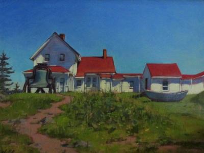 Lighthouse with Liberty Bell 30x40" oil Lighthouse with Liberty Bell 30x40" oil