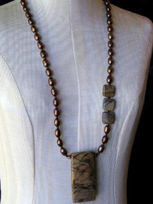 Picasso Jasper and Pearl Necklace Picasso Jasper and Pearl Necklace