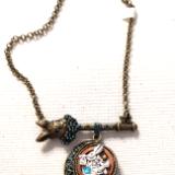 White Rabbit Spinner Necklace
