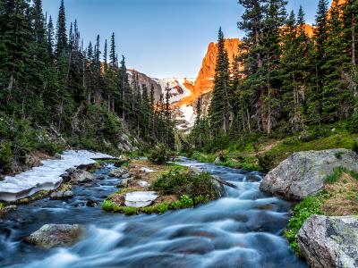Odessa Lake Outlet and Notchtop Mountain Sunrise Odessa Lake Outlet and Notchtop Mountain Sunrise