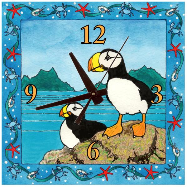 Puffin Lookout Wall Clock