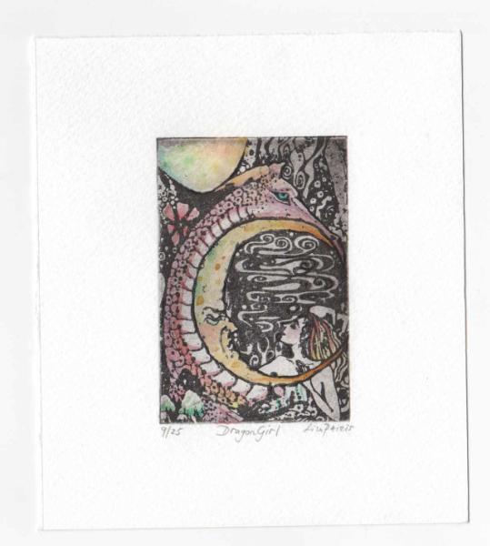 Dragon Girl Limited Edition etching dragon fantasy art