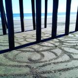 Large scale sand mandala at 14th st Fishing pier