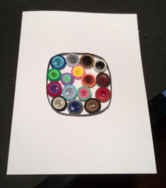 Abstract circles quilled greeting card