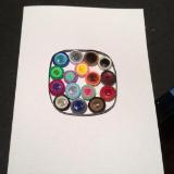 Abstract circles quilled greeting card