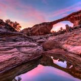 Owachomo Bridge Reflecting Pool Sunset