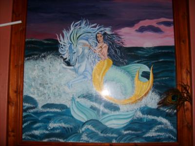 Close-up of mermaid painting