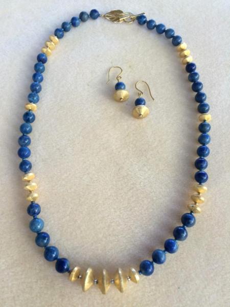 Denim Blue Lapis Necklace Set