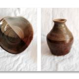 Brown Heart Dish and Vase