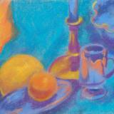 U67 Still life with candle, mug, fruit