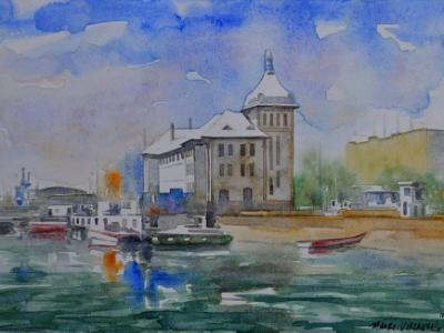 Giurgiu (Romania) at the foot of the Danube river 1, 20cm x 30cm, 2016