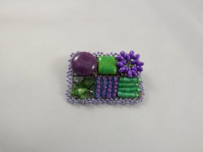 Purple & Green Brooch