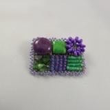 Purple & Green Brooch