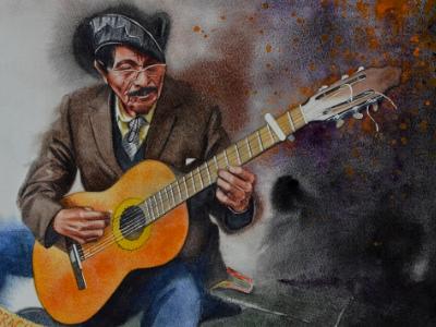 Portrait of a street guitarist, 38cm x 56cm, 2020 Portrait of a street guitarist, 38cm x 56cm, 2020