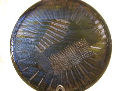 120319.A Large Textured Blue Platter 120319.A Large Textured Blue Platter