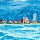 Boston from Cambridge in Winter 1  (sold)
