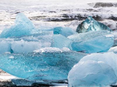 Blue Ice at Jokulsarlon Beach Blue Ice at Jokulsarlon Beach