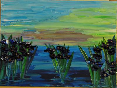 SOLD Out of the Water Series 9 x 12 Acrylic on Canvas board Embellished prints available 