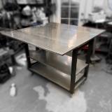 Custom rolling cart with Zinc top and shelves