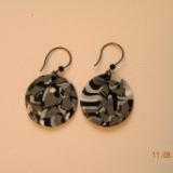 Black and White hand made clay earrings.
