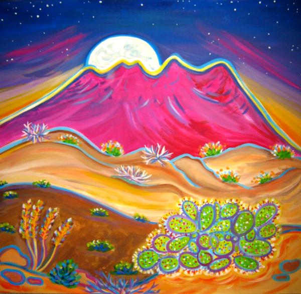 Moonrise Over 4-Peaks SOLD