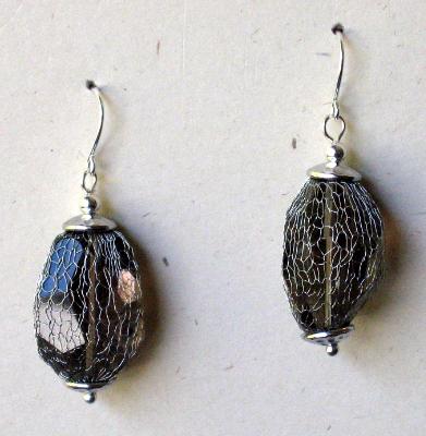 Meshed Smokey Quartz Earrings Meshed Smokey Quartz Earrings
