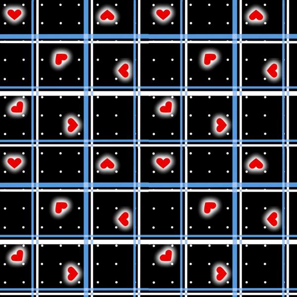 Hearts on Plaid - Black