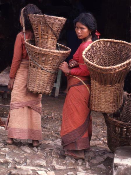 Nepal women and baskets