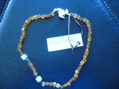 12-035 Sterling and Amber Cube Necklace 