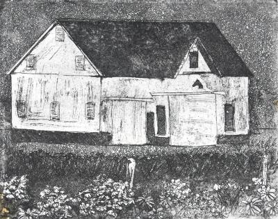 Indiana Barn Series - Big White Barn  (state proof II)