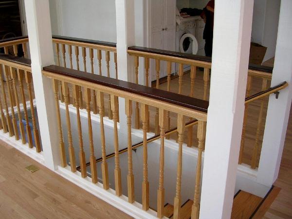 Rosewood (kokobolo) and oak balustrade with handrail