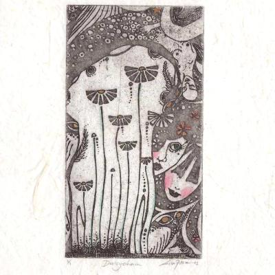 Daisy Chain Limited Edition Etching of Dasiy Fairies and flowers SALE