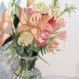 Flowers in a Glass Vase