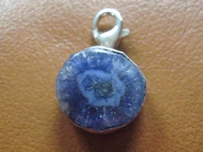 12-068 recycled sterling set dyed blue drusy