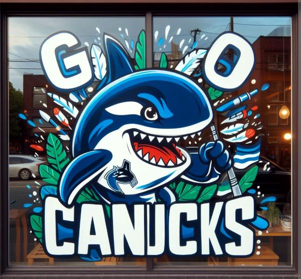 Go Canucks with Fin side view