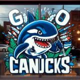 Go Canucks with Fin side view