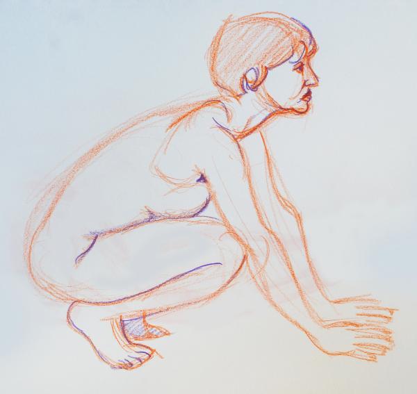 Raquel, Crouching Nude