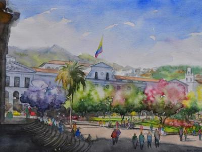 The Presidential Palace in Quito, 35cm x 50cm, 2017 The Presidential Palace in Quito, 35cm x 50cm, 2017