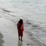 Yuli walking on the beach