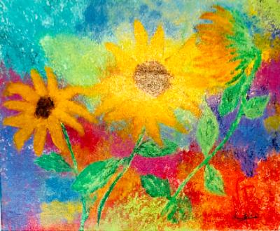 SOLD Frolicking Sunflowers 1