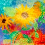 SOLD Frolicking Sunflowers 1
