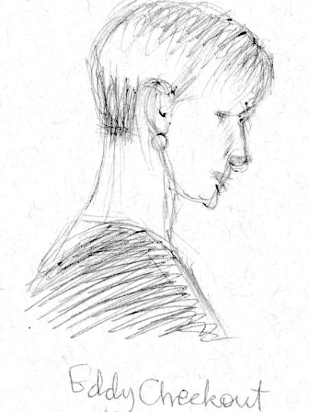 Waitress at the cash register