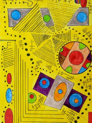Through the yellow maze. Through the yellow maze.