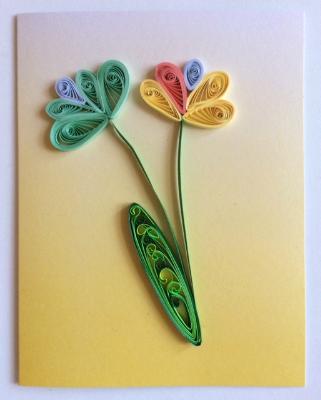 The Pastel Series Yellow Quilling Greeting Card