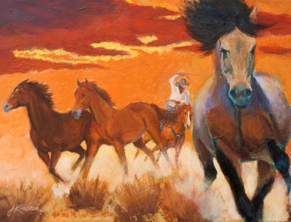 Sunset Horses