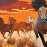 Sunset Horses