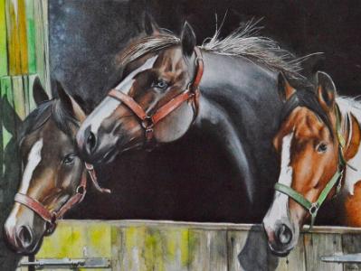 Three´s company, 38cm x 56cm, 2020 Three´s company, 38cm x 56cm, 2020