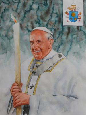 Portrait of Pope FRANCIS, 80cm x 60cm, 2015 Portrait of Pope FRANCIS, 80cm x 60cm, 2015