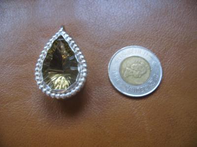 13-136 Large Sterling Teardrop Quartz Pendant 13-136 Large Sterling Teardrop Quartz Pendant