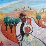 Jewish bride and groom